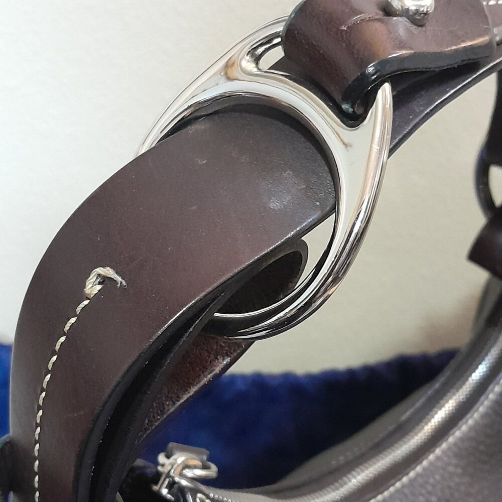 Dooney & Bourke East West Slouchy Shoulder Bag Dark Brown Pebbled Leather - Picture 6 of 16